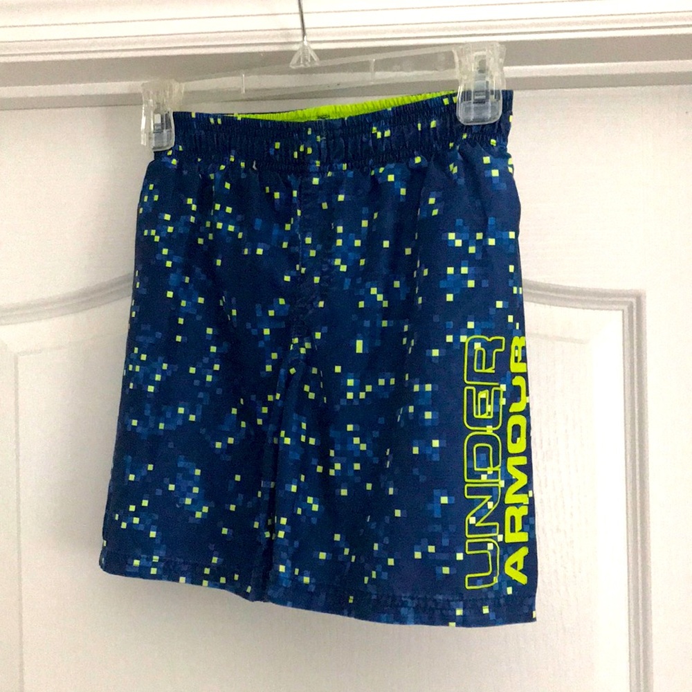 Under Armour swim trunks.